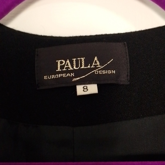Vintage Paula black jacket with gold  embroidery and stones. 100% wool size 8 - Picture 4 of 6